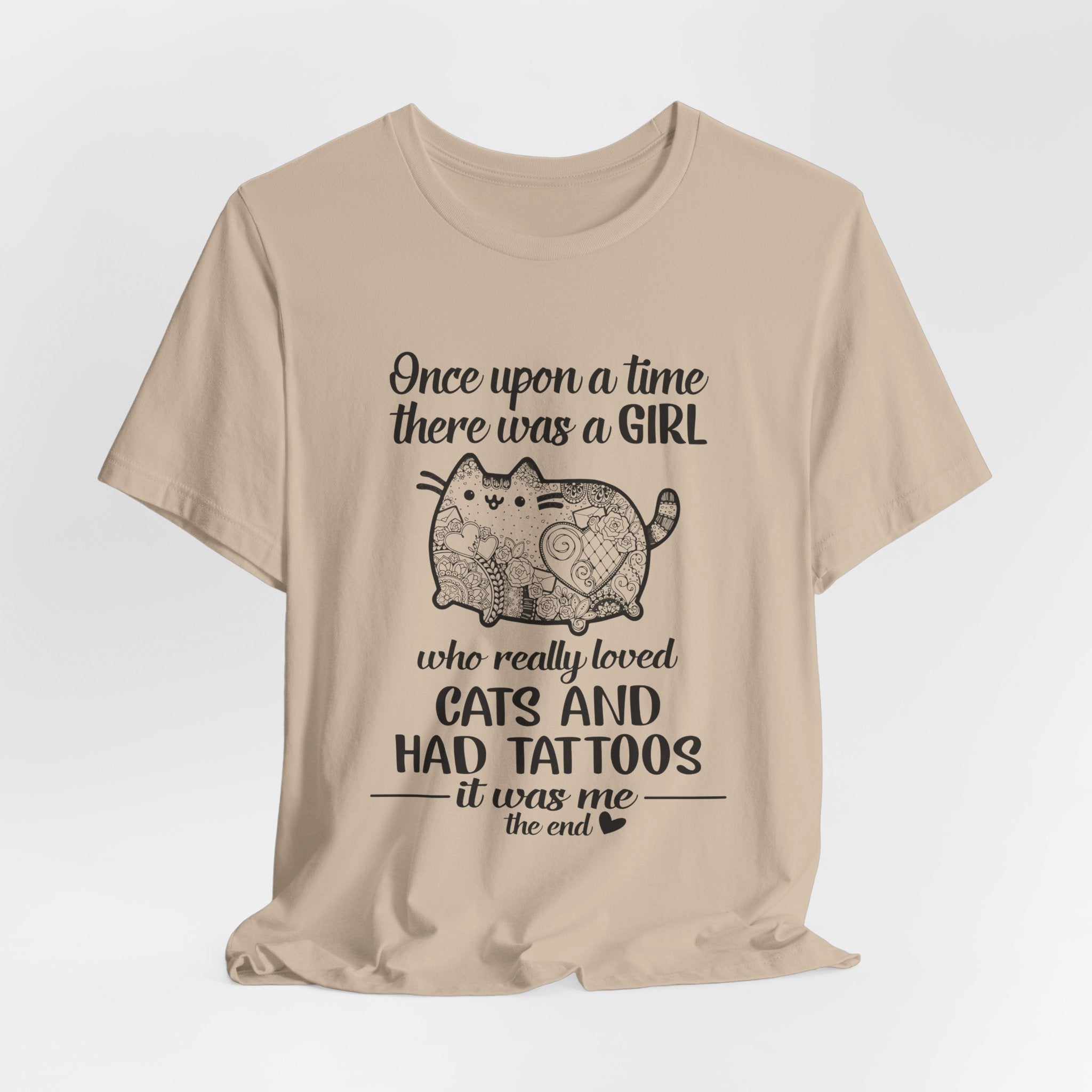 Once Upon a Time Cat & Tattoos T-Shirt | Tattooed Cat Lover Gift