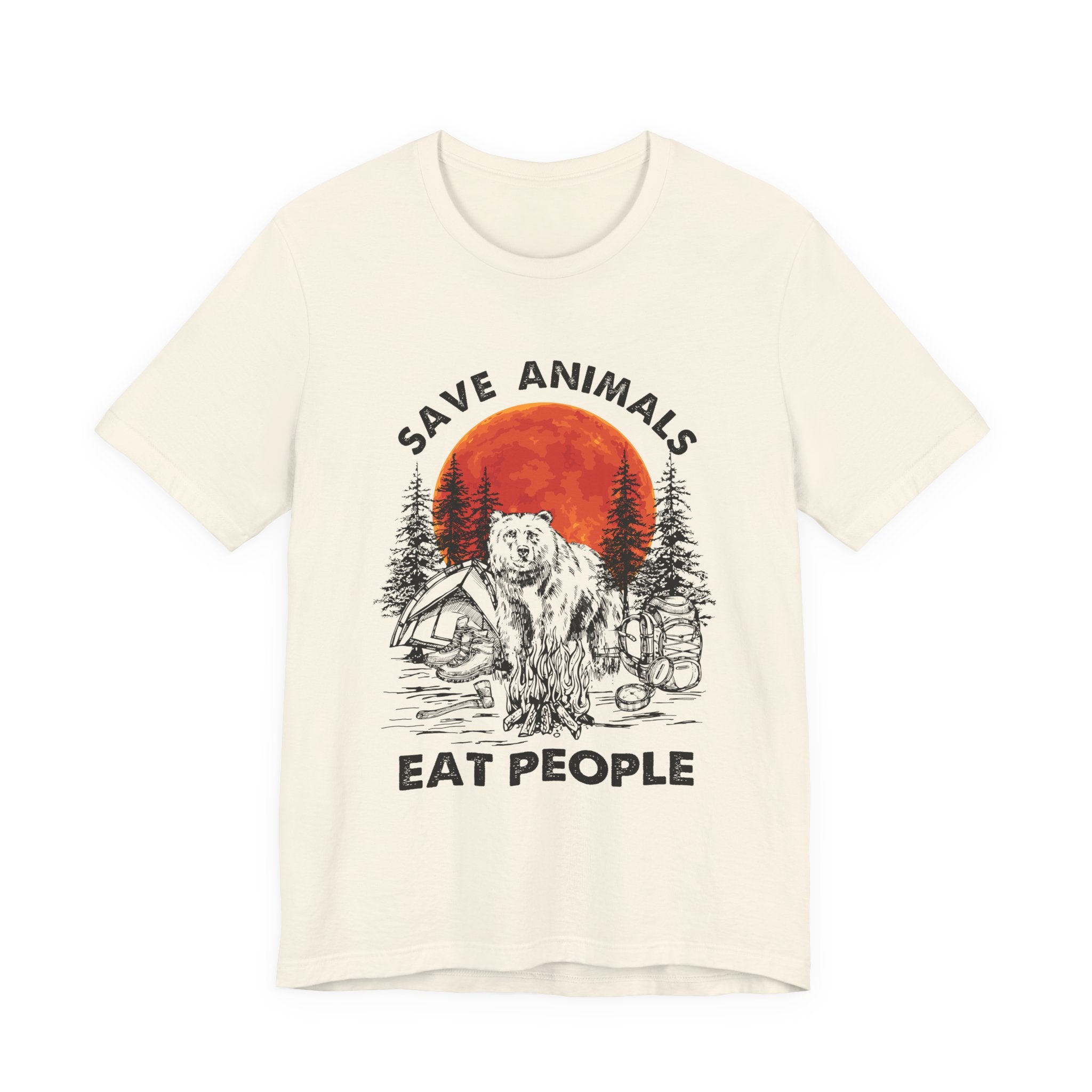 Save Animals Eat People T-Shirt | Funny Bear Camper Gift