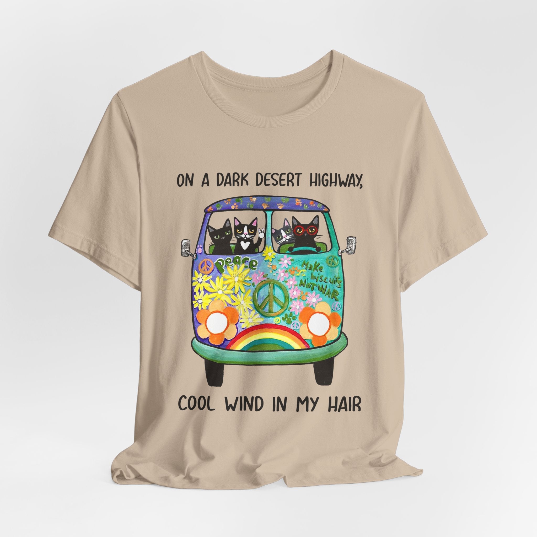 On a Dark Desert Highway Cats T-Shirt | Cat Lover Gift