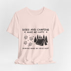 Dogs and Camping Make Me Happy T-Shirt | Introverted Dog Lover Gift