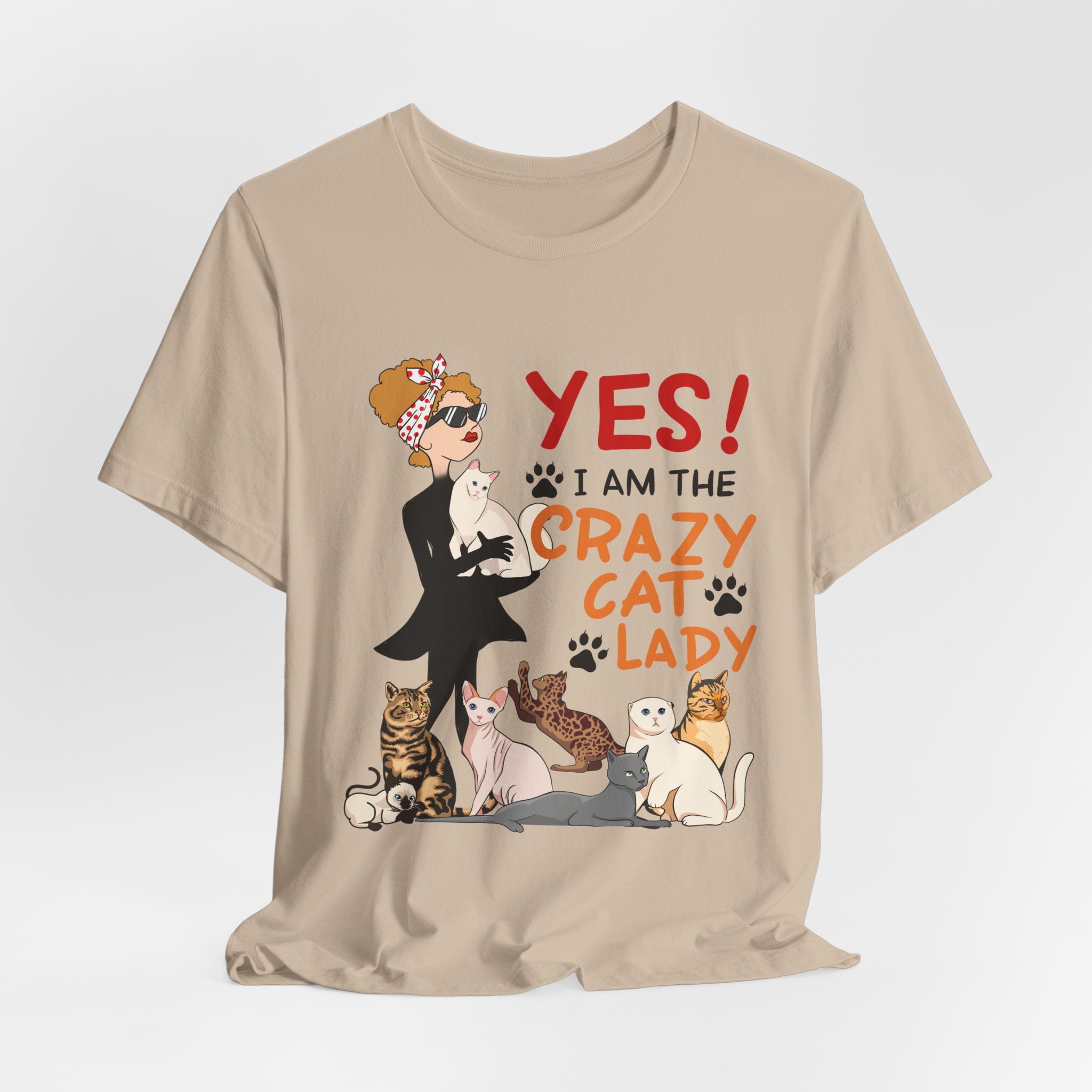 YES I Am The Crazy Cat Lady T-Shirt | Cat Mom Gift Idea