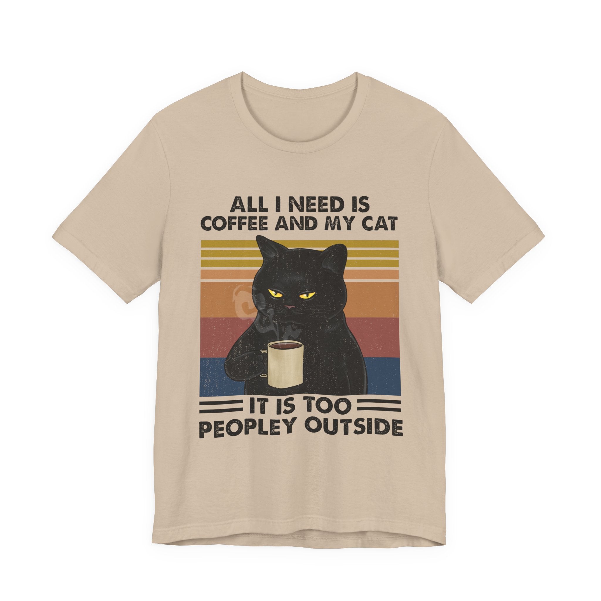 Coffee & My Cat T-Shirt | Introvert Cat Lover Gift