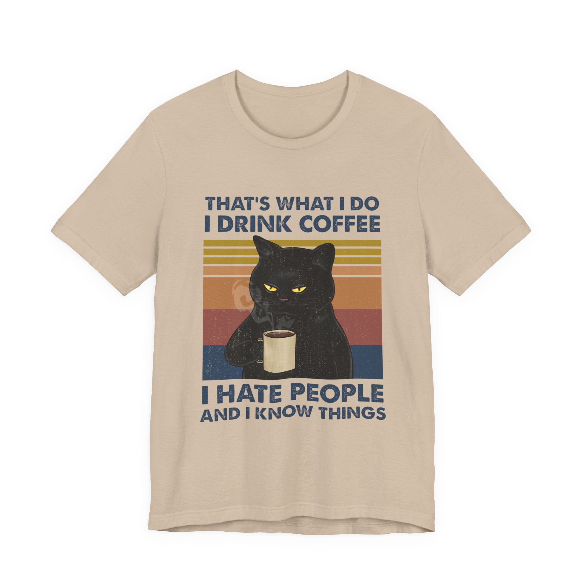 I Drink Coffee I Hate People T-Shirt | Sarcastic Cat Lover Gift