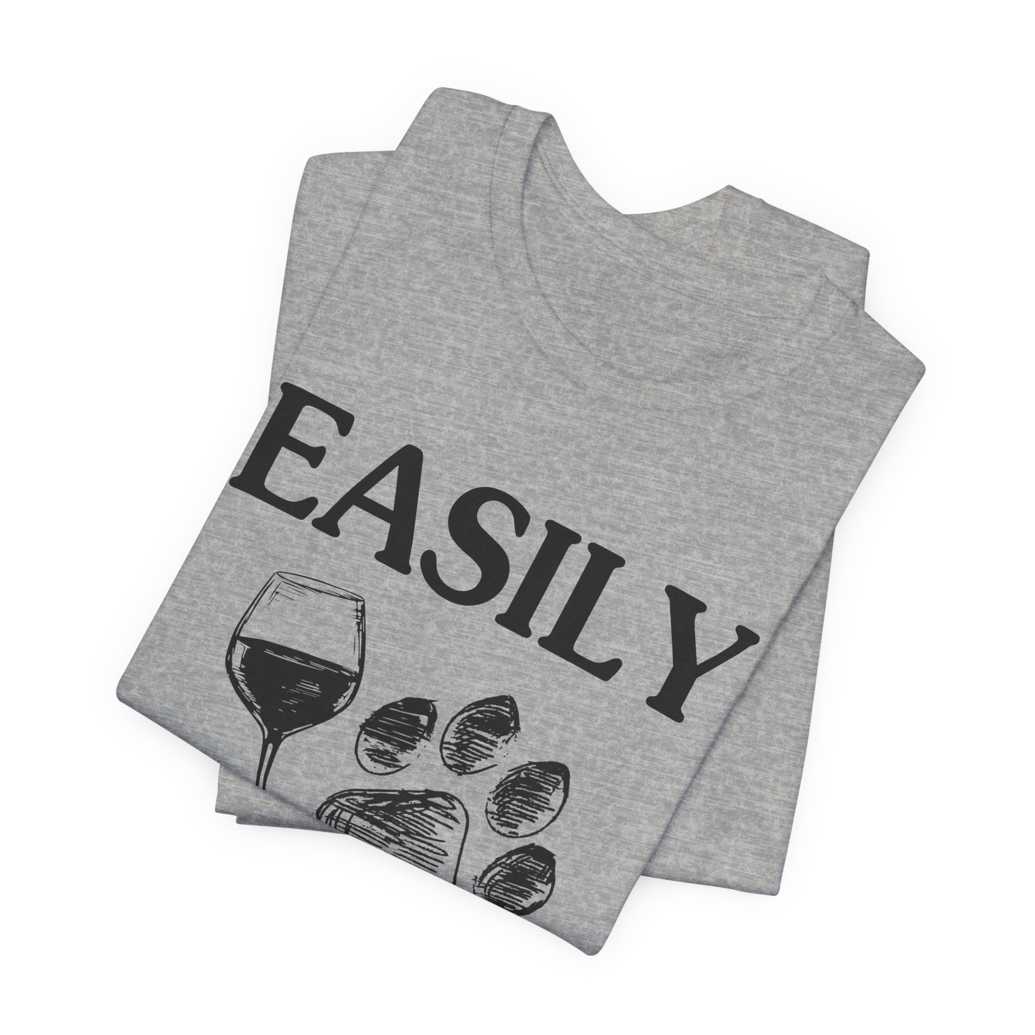 Easily Distracted By Dogs And Wine T-Shirt | Funny Dog Lover Gift