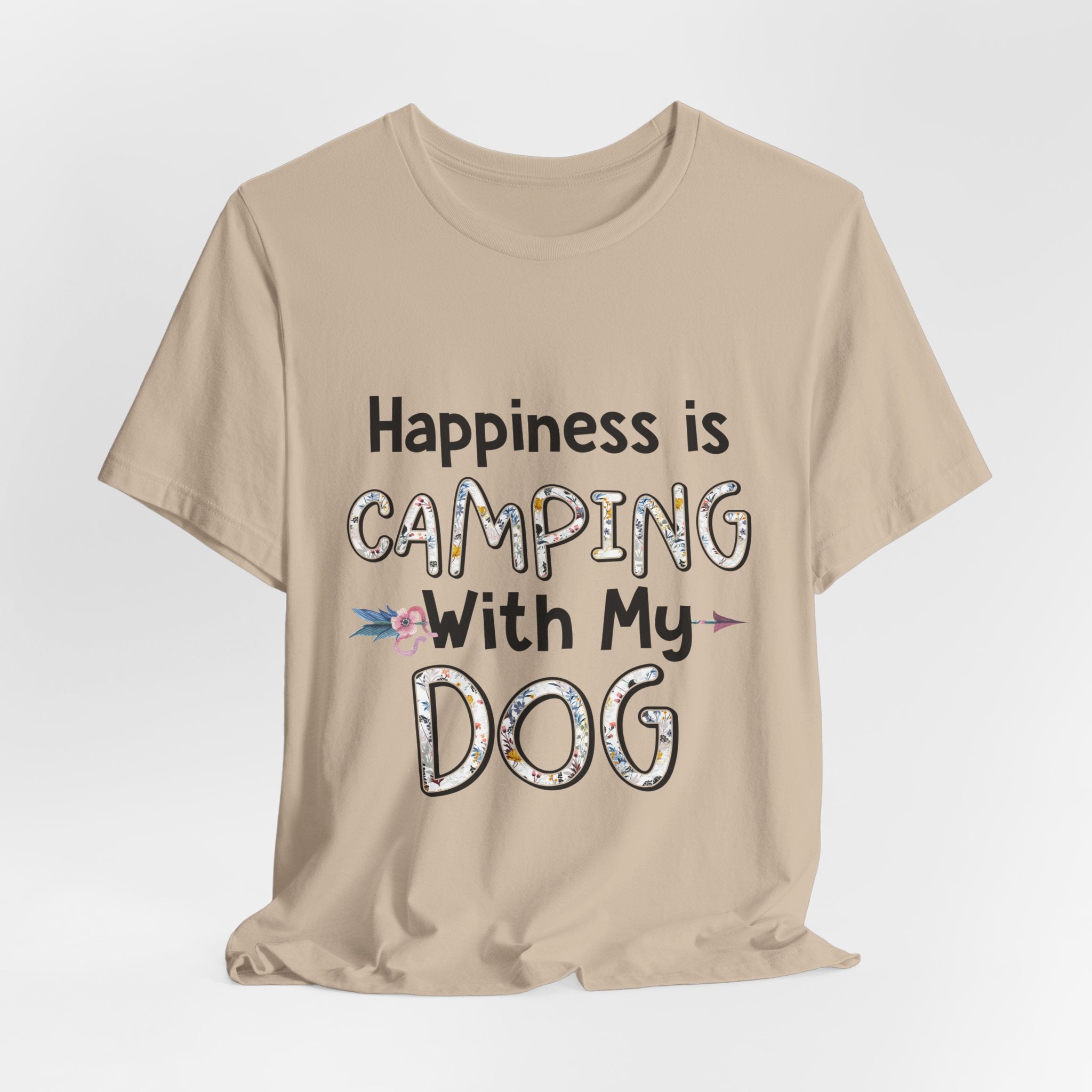 Happiness is Camping With My Dog T-Shirt | Dog Lover Gift
