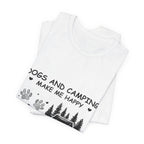 Dogs and Camping Make Me Happy T-Shirt | Introverted Dog Lover Gift