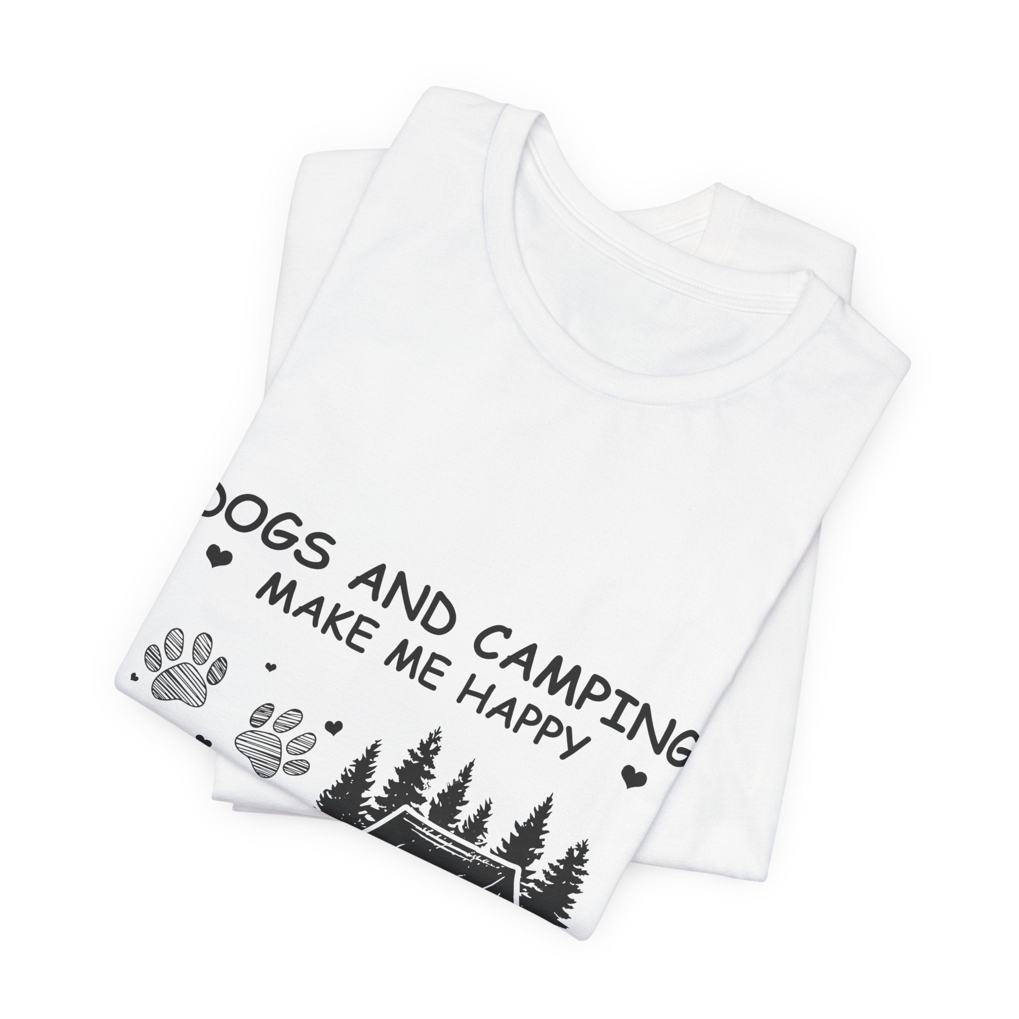 Dogs and Camping Make Me Happy T-Shirt | Introverted Dog Lover Gift