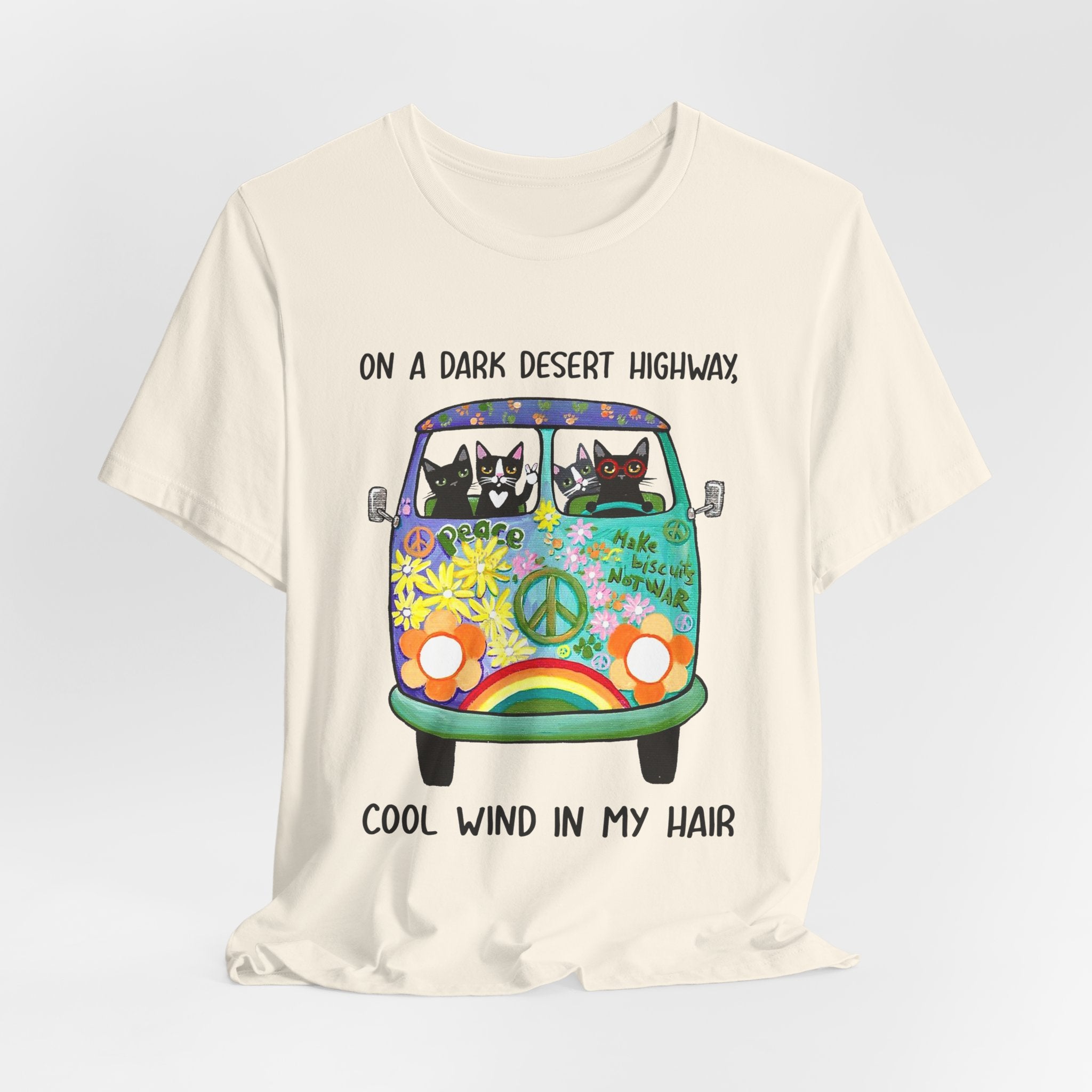 On a Dark Desert Highway Cats T-Shirt | Cat Lover Gift
