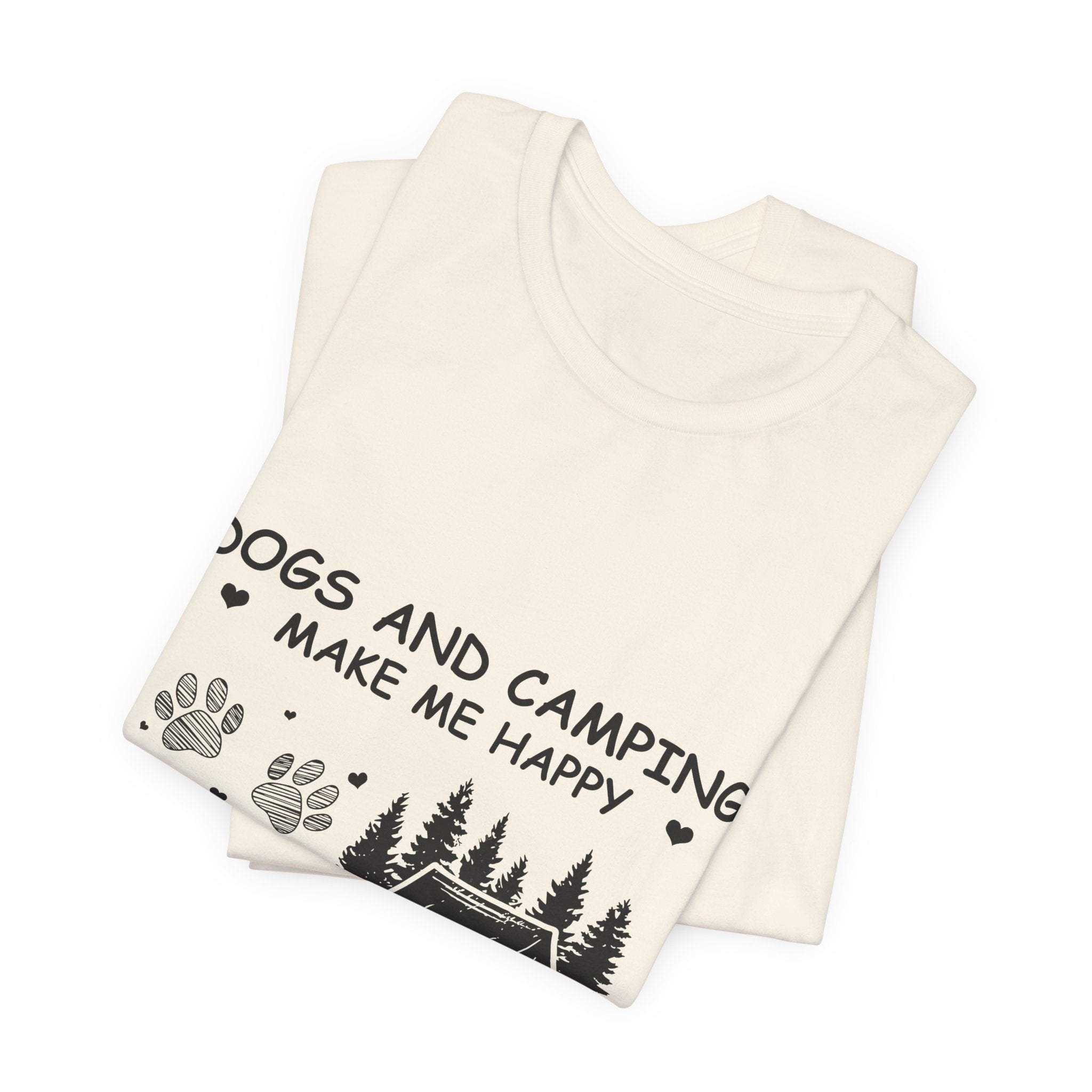 Dogs and Camping Make Me Happy T-Shirt | Introverted Dog Lover Gift