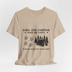 Dogs and Camping Make Me Happy T-Shirt | Introverted Dog Lover Gift