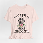 Cats Make Me Happy Humans Make My Head Hurt T-Shirt | Cat Lover Gift