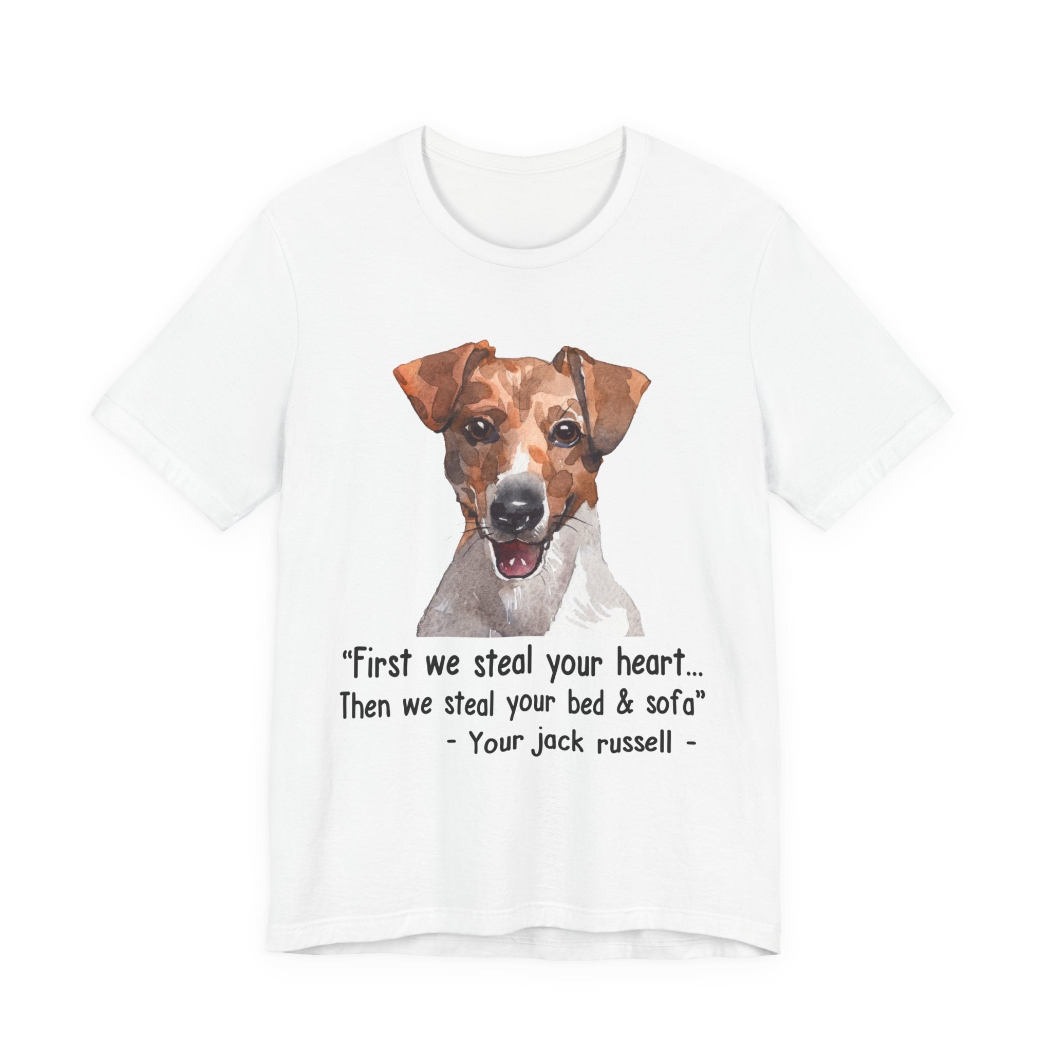 Jack Russell Steals Heart Bed Sofa T-Shirt | Dog Lover Gift