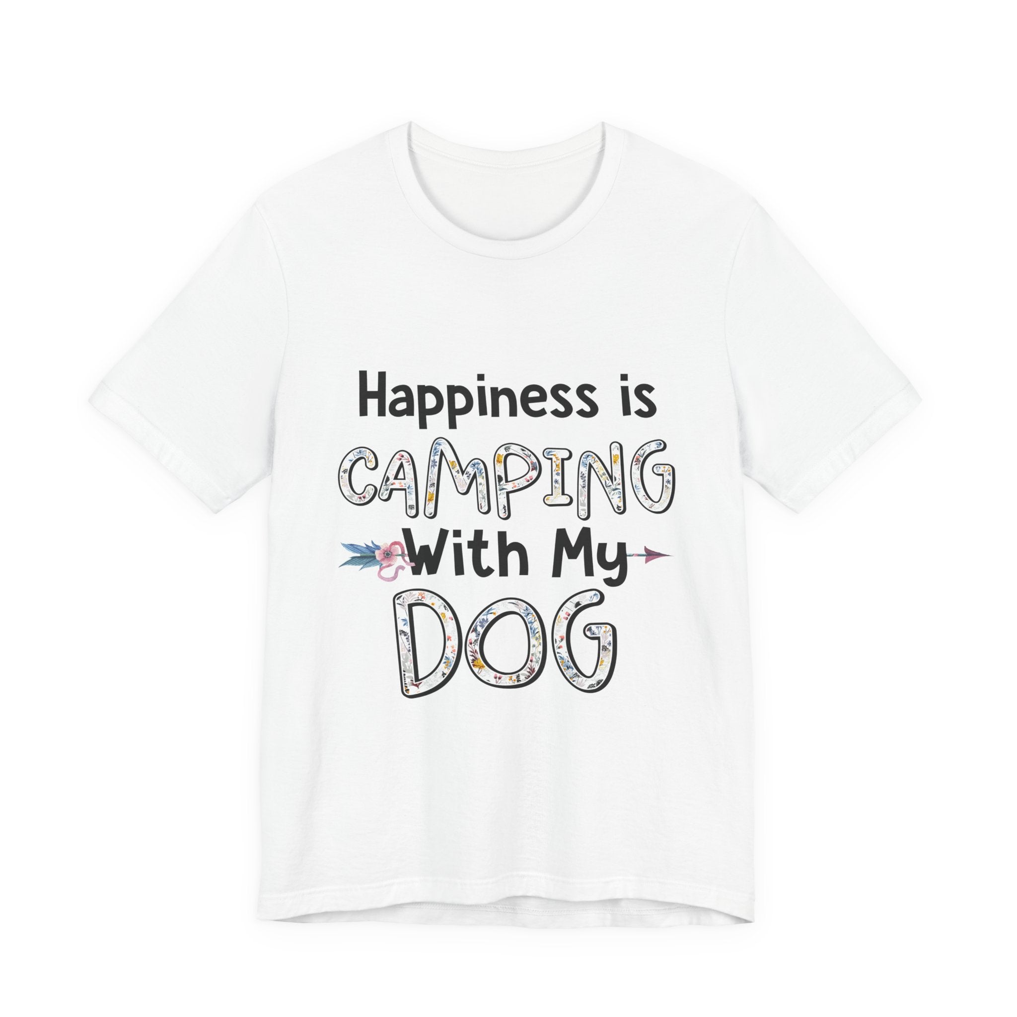 Happiness is Camping With My Dog T-Shirt | Dog Lover Gift