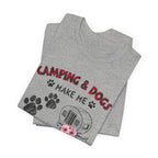 Camping & Dogs Make Me Happy T-Shirt | Camper Dog Lover Gift