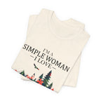Simple Woman Loves Camping Dogs Wine T-Shirt | Woman Camper Gift