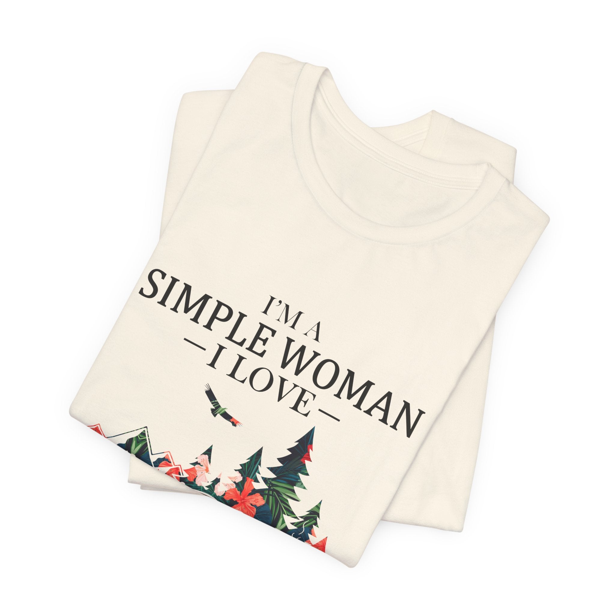 Simple Woman Loves Camping Dogs Wine T-Shirt | Woman Camper Gift