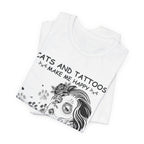 Cats and Tattoos Make Me Happy T-Shirt | Edgy Cat Lover Gift