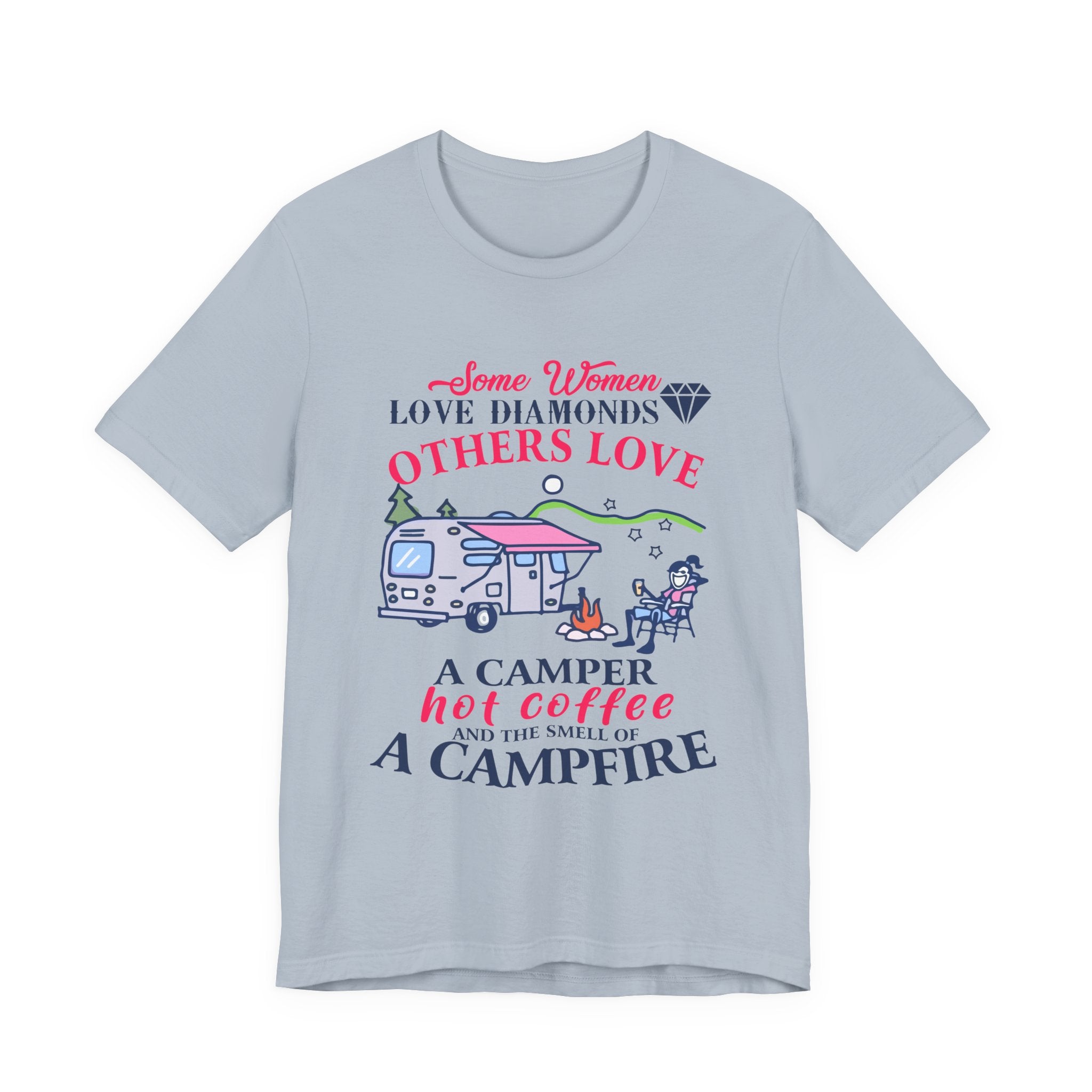 Camper Hot Coffee Campfire T-Shirt | Outdoor Woman Gift