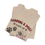 Camping & Dogs Make Me Happy T-Shirt | Camper Dog Lover Gift