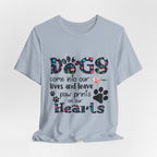 Dogs Leave Paw Prints On Our Hearts T-Shirt | Fur Parent Gift