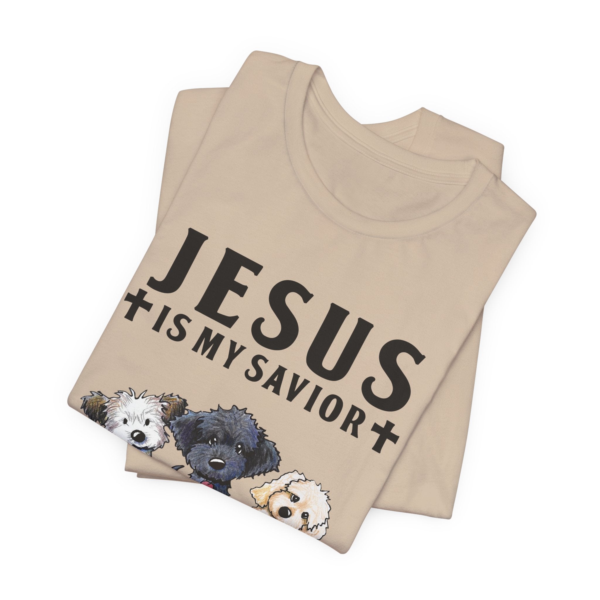 Jesus Is My Savior Dogs Are My Therapy T-Shirt | Christian Dog Lover Gift
