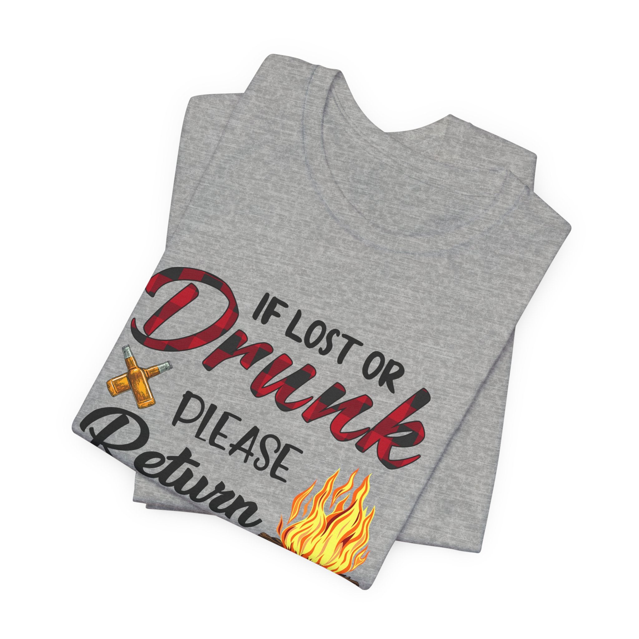 Lost Or Drunk Camping T-Shirt | Campfire Friends Gift
