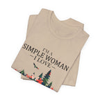 Simple Woman Loves Camping Dogs Wine T-Shirt | Woman Camper Gift