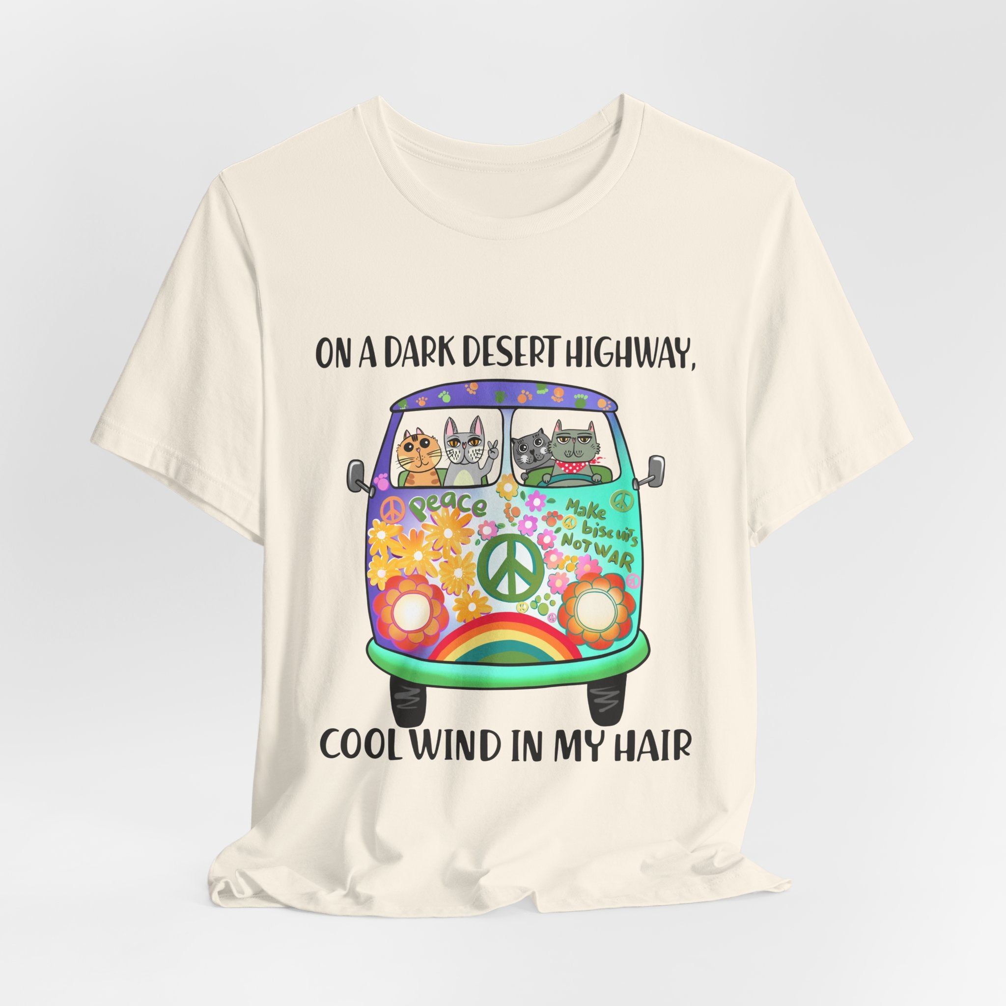 On A Dark Desert Highway Cats T-Shirt | Cat Lover Gift