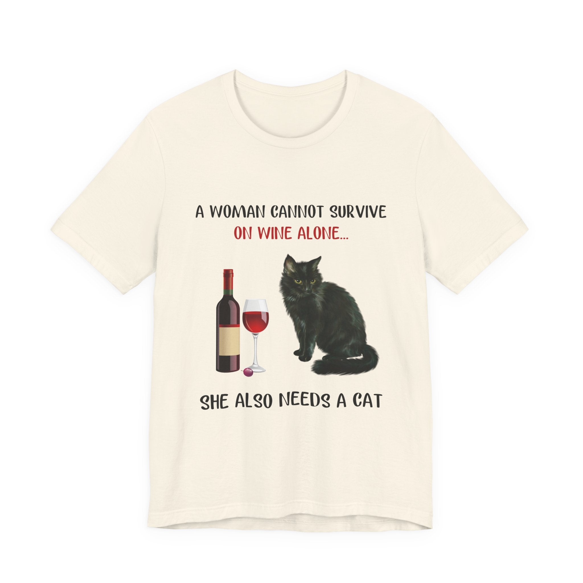 Wine & Cat Lover T-Shirt | Funny Cat Mom Gift