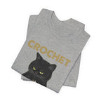 Crochet Because Murder Is Wrong T-Shirt | Funny Cat Lover Gift