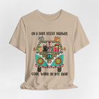 On a Dark Desert Highway T-Shirt | Hippie Cat Lover Gift
