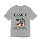 Easily Distracted By Dogs And Wine T-Shirt | Funny Dog Lover Gift