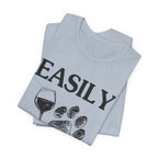 Easily Distracted By Dogs And Wine T-Shirt | Funny Dog Lover Gift