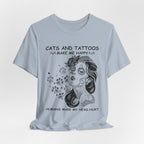Cats and Tattoos Make Me Happy T-Shirt | Edgy Cat Lover Gift