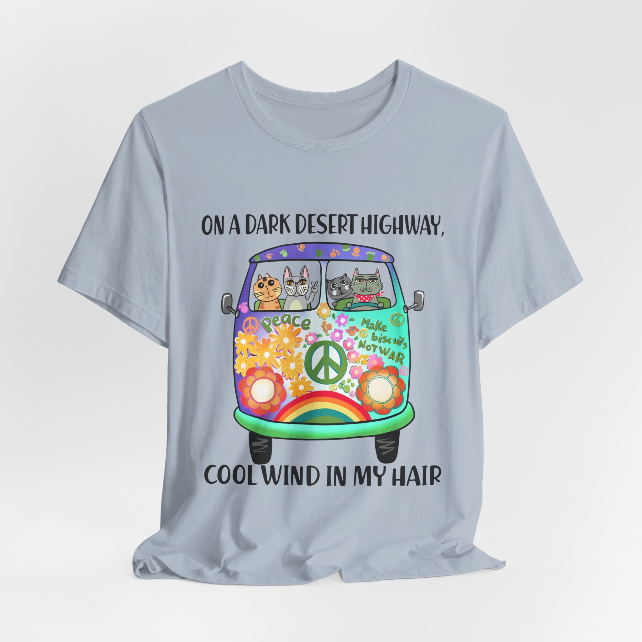 Dark Desert Highway Cats T-Shirt | Groovy Cat Lover Gift
