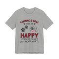 Camping & Dogs Make Me Happy T-Shirt | Camper Dog Lover Gift