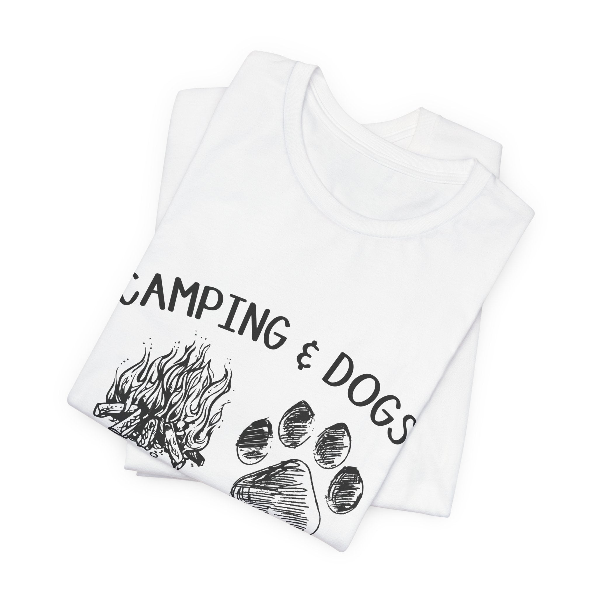 Camping & Dogs Make Me Happy T-Shirt | Dog Lover Gift