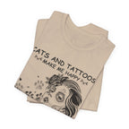 Cats and Tattoos Make Me Happy T-Shirt | Edgy Cat Lover Gift