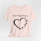 I Am A Simple Woman Peace Love Dog T-Shirt | Dog Mom Gift