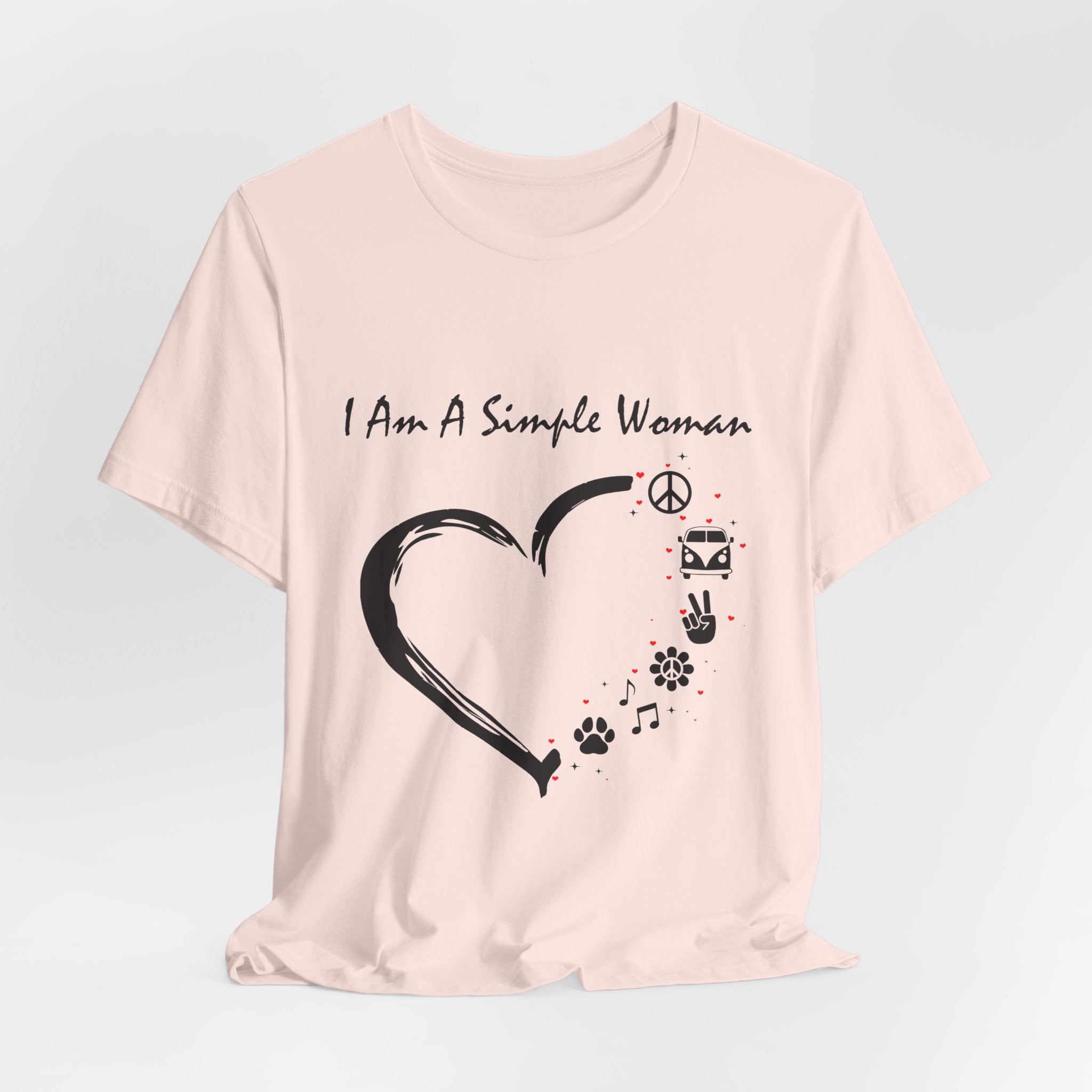 I Am A Simple Woman Peace Love Dog T-Shirt | Dog Mom Gift