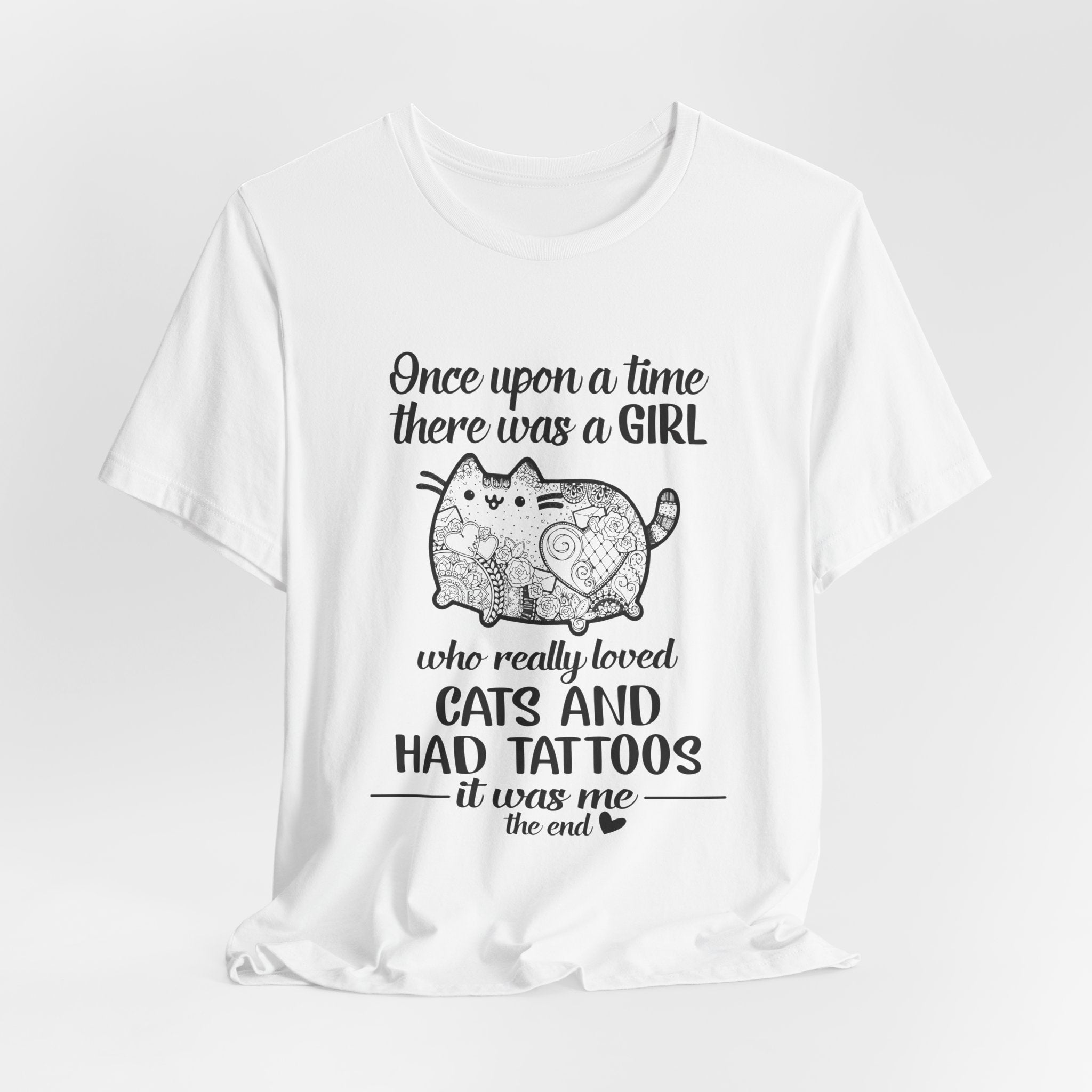Once Upon a Time Cat & Tattoos T-Shirt | Tattooed Cat Lover Gift
