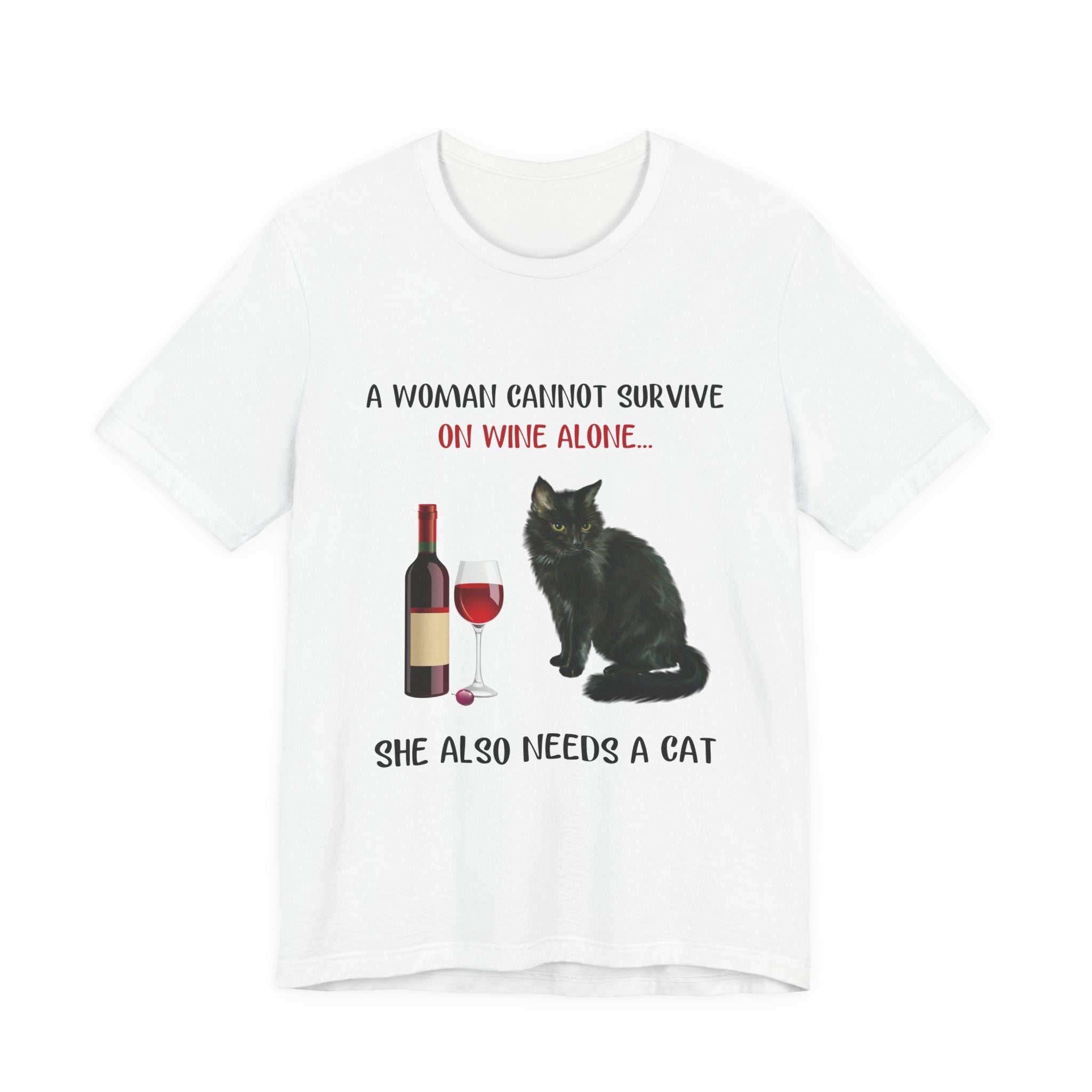 Wine & Cat Lover T-Shirt | Funny Cat Mom Gift