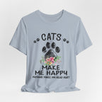Cats Make Me Happy Humans Make My Head Hurt T-Shirt | Cat Lover Gift