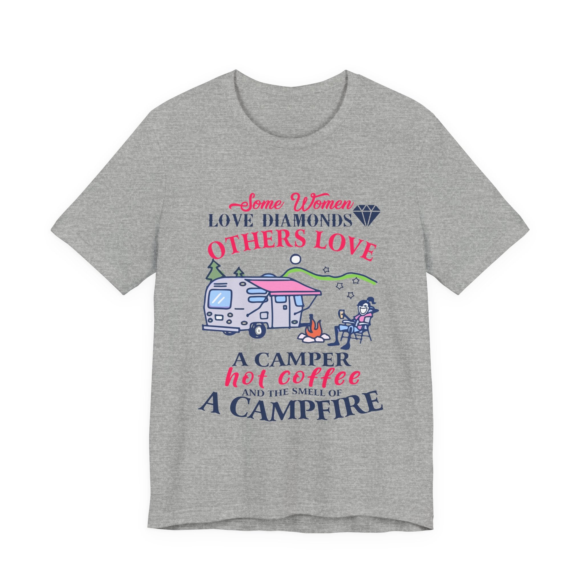 Camper Hot Coffee Campfire T-Shirt | Outdoor Woman Gift