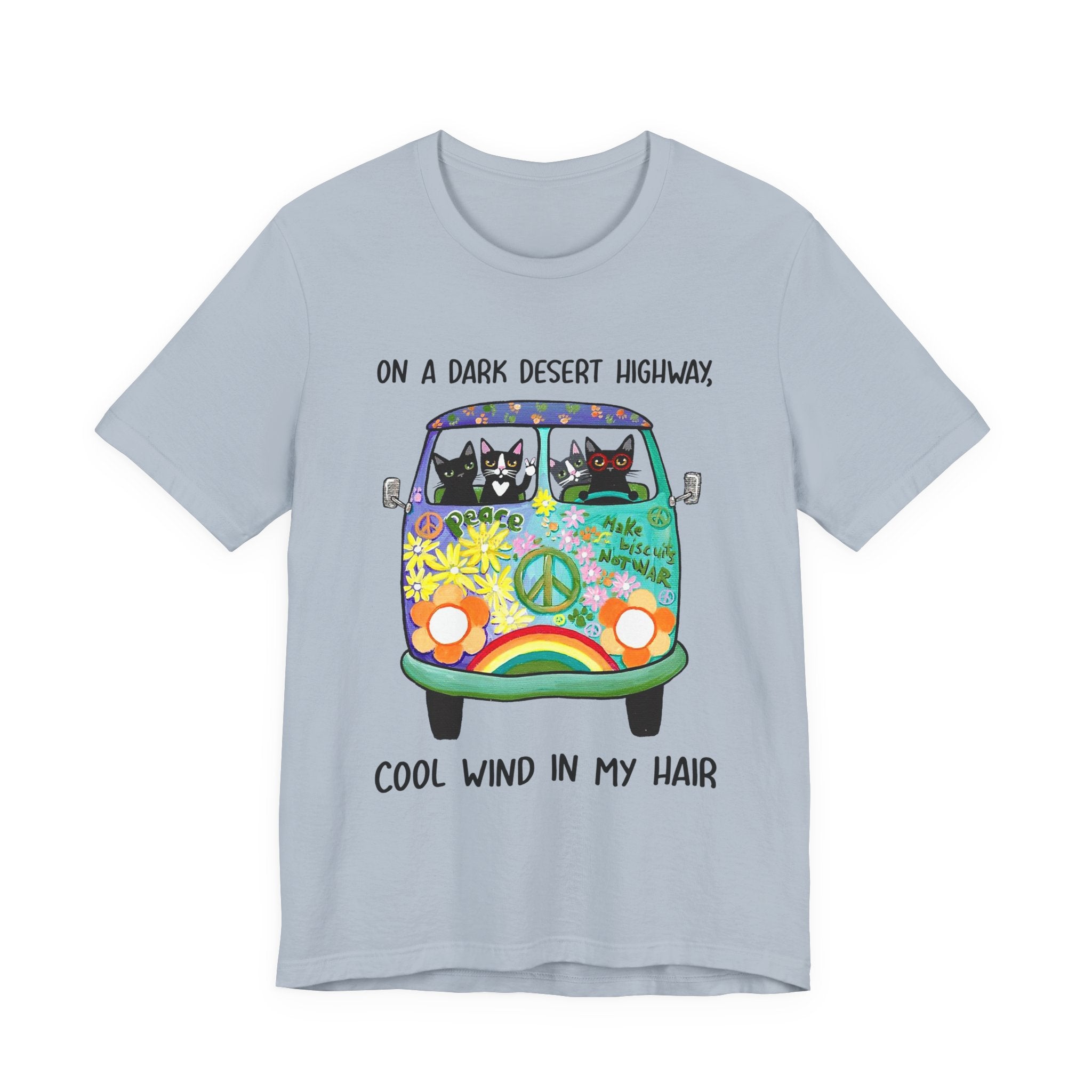 On a Dark Desert Highway Cats T-Shirt | Cat Lover Gift