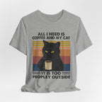 Coffee & My Cat T-Shirt | Introvert Cat Lover Gift