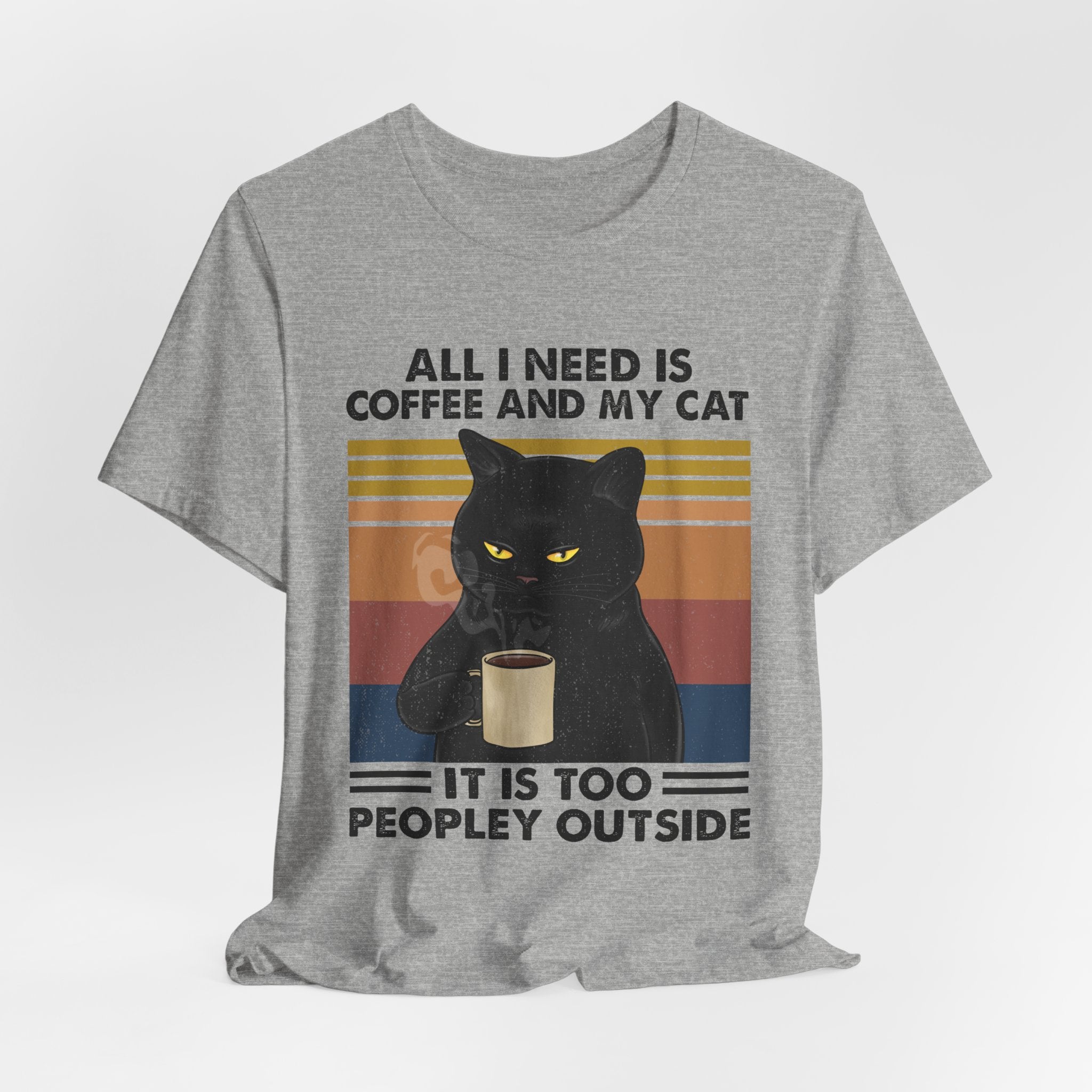 Coffee & My Cat T-Shirt | Introvert Cat Lover Gift