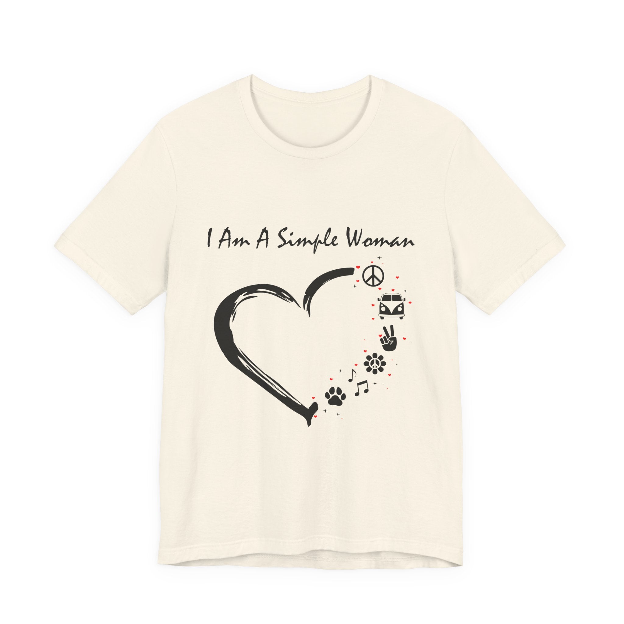 I Am A Simple Woman Peace Love Dog T-Shirt | Dog Mom Gift