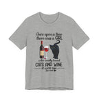 Once Upon A Time Cat & Wine T-Shirt | Cat Lover Gift for Her