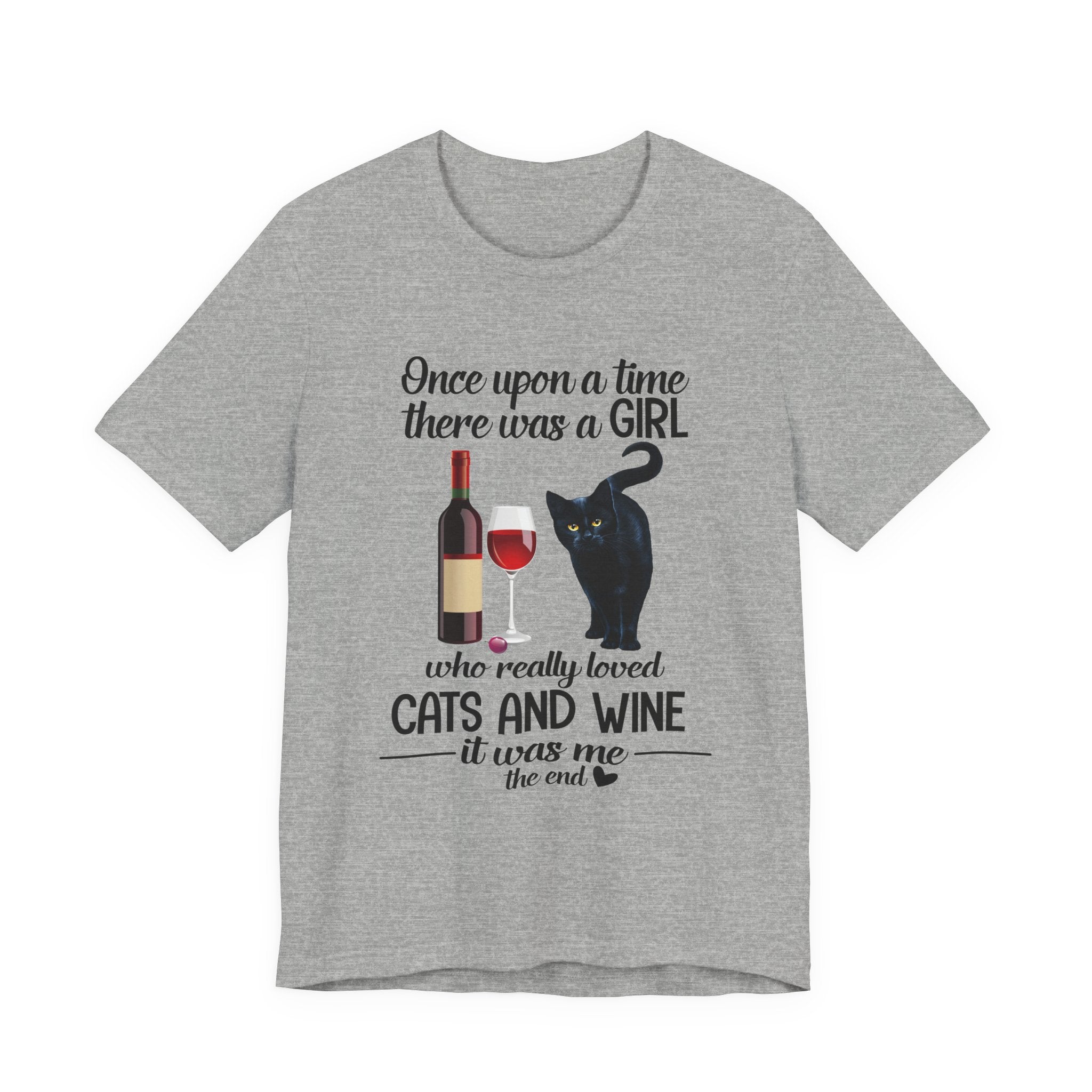 Once Upon A Time Cat & Wine T-Shirt | Cat Lover Gift for Her